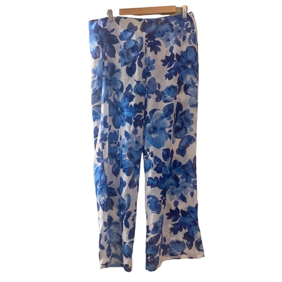 Women’s Blue Floral Swim Cover Up Pants - Picture 2 of 5